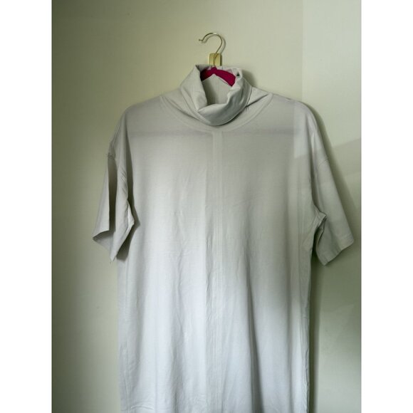 Lululemon Women's LA Funnel Neck Short Sleeve T-Shirt Dress in White Opal Size 6 - Picture 4 of 6